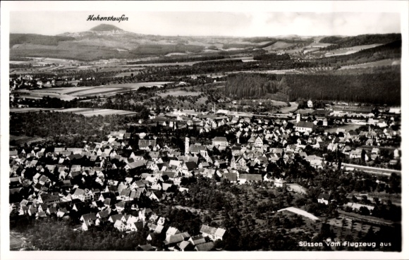 Postcard Hohenstaufen Göppingen in Württemberg, aerial view of the city, rural surroundings