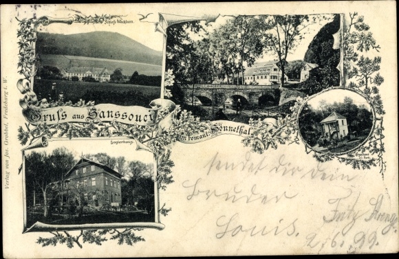 Postcard Volkringhausen Balve im Hönnetal, Logierhaus Sanssouci, Kegelhaus
