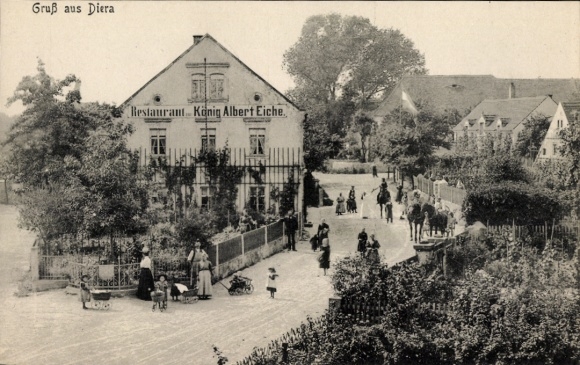 Ak Diera Zehren in Sachsen, Restaurant König Albert Eiche