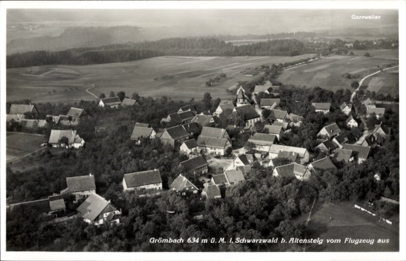 Postcard Grömbach in the Black Forest, aerial photograph