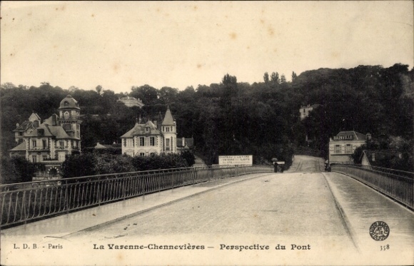 Ak La Varenne Chennevières Saint-Maur-des-Fossés Val de Marne, Brücke