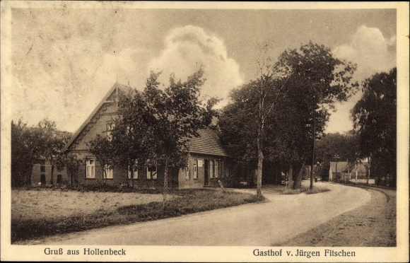 Ansichtkaart Hollenbeck Harsefeld in de wijk Stade, Gasthof Jürgen Fitschen, uitzicht op de straat