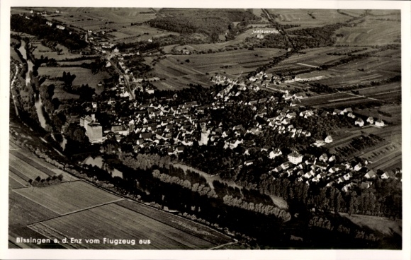Ak Bissingen an der Enz Württemberg, luchtfoto