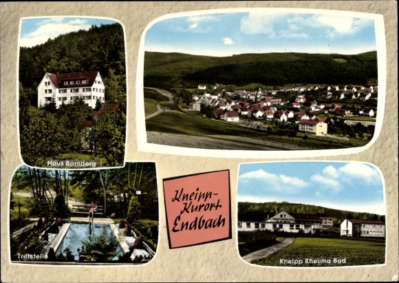 Postcard Bad Endbach Hessen, Haus Bornberg, Kneipp Rheuma Bad, Tretstelle, total view