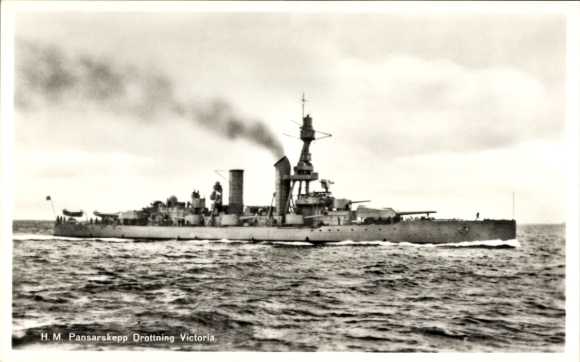 Ak Schwedisches Kriegsschiff Drottning Victoria