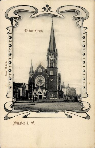 Passepartout Ak Münster in Westfalen, Erlöser-Kirche