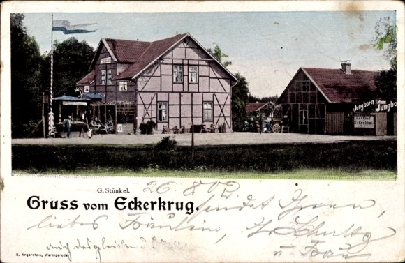 Ak Stapelburg in de Harz, Gastwirtschaft Eckerkrug, eigenaar G. Stünkel