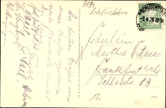 Postcard Ramholz Vollmerz Schlüchtern in Hesse, landscape photograph, village view, trees, mountains, sky