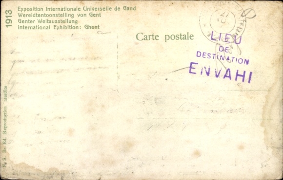 Postcard Gand Gent East Flanders, Women's Palace and main entrance, World Exhibition 1913