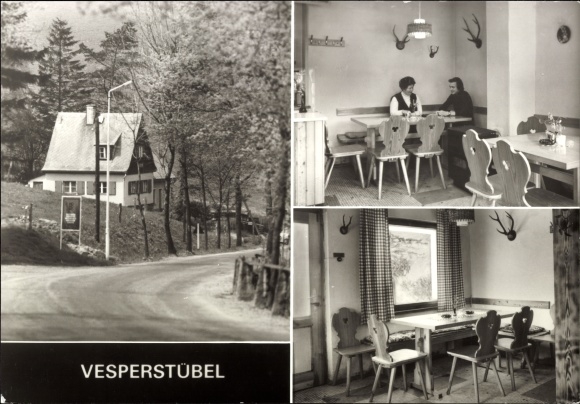 Postcard Oberpöbel Schönfeld Dippoldiswalde in the Ore Mountains, Vesperstübel