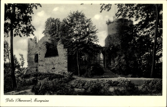 KP Polle an der Weser, Delle (Oberweser), ruiny zamku