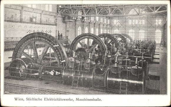 Ak Wien 11. Simmering Österreich, Städtische Elektrizitätswerke, Maschinenhalle