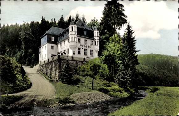 Postcard Bernstein am Wald Schwarzenbach on the Saale in Upper Franconia, Gasthof Pension Fels