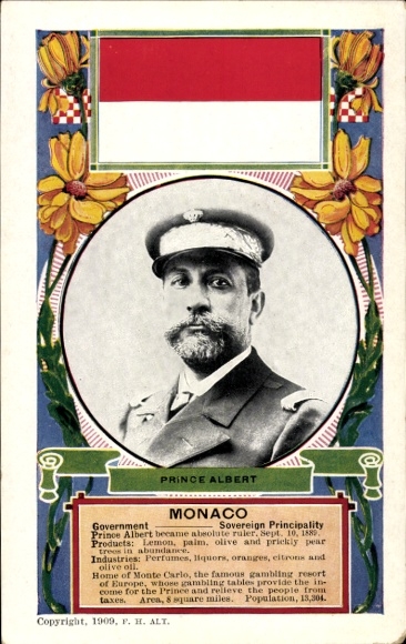 Passepartout Postcard Prince Albert of Monaco, portrait