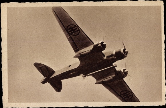 Postcard Aviazione Militare Italiana, Italian Air Force, torpedo bomber Savoia Marchetti SM 79-II