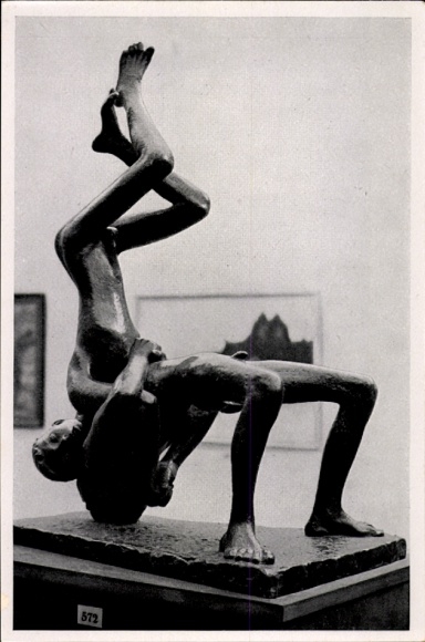 Collector's picture Olympia 1936, plastic wrestling boys by Stig Blomberg
