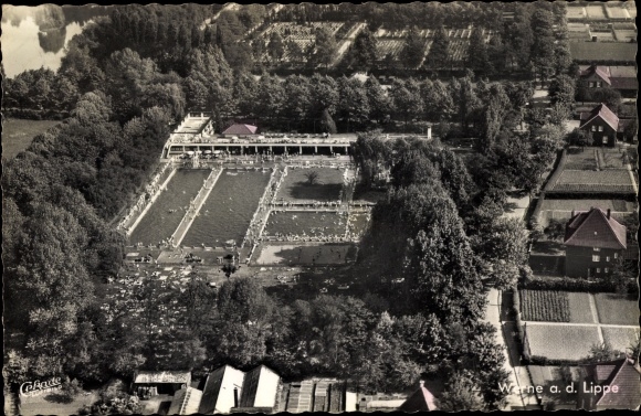 PC Werne an der Lippe Westphalia, swimming pool, aerial photo