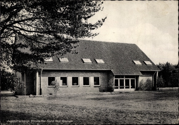 Postcard Horstedt in Lower Saxony, youth hostel Horstedter Sand, side view