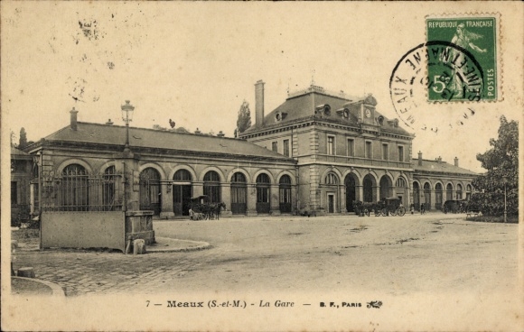 Ak Meaux Seine-et-Marne, Bahnhof