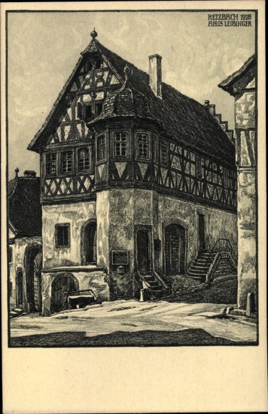 Künstler Ak Leibinger, Alois, Retzbach Zellingen in Unterfranken, Rathaus