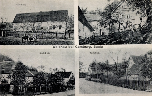 KP Weichau Schönburg an der Saale, zajazd, ulica wiejska, fragmenty ulic we wsi