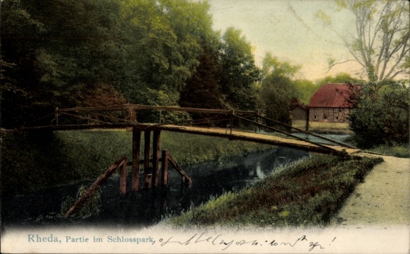 Ansichtkaart Rheda Wiedenbrück in Westfalen, kasteelpark