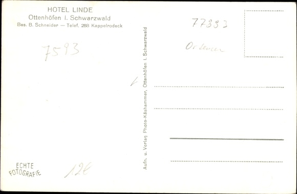 Postcard Ottenhöfen in the Black Forest, Hotel Linde