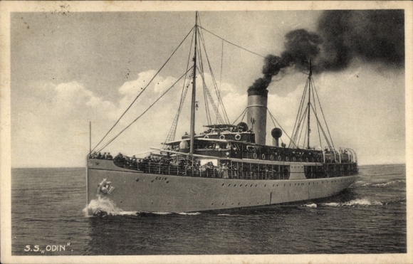 Ak-stoomboot Odin, rederij Braeunlich Stettin, salon-snelstoomboot