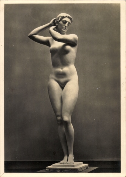 Postcard sculpture by Josef Thorak, The Judgement of Paris, Athene, HDK 339