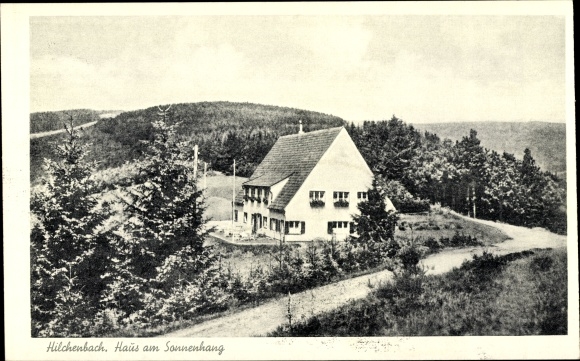 Postcard Hilchenbach in Westphalia, house on the sunny slope