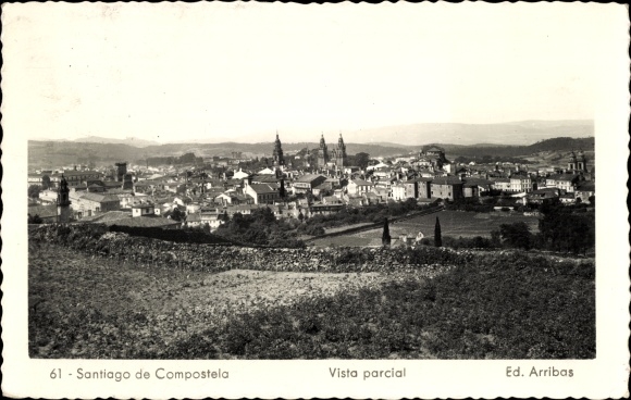 Ak Santiago de Compostela Galicien Spanien, Panorama