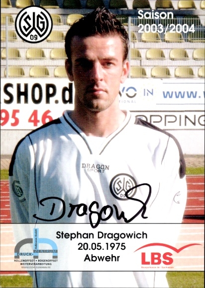 Autograph card footballer Stephan Dragowich, SG Wattenscheid 09, autograph