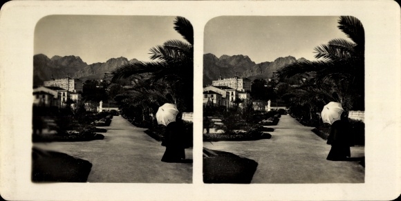 Stereo photo Menton Alpes Maritimes, The new gardens