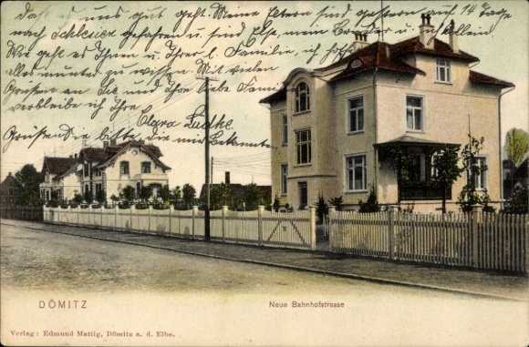 Postcard Dömitz on the Elbe Mecklenburg, Neue Bahnhofstraße
