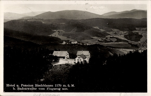 Postcard Blauen Badenweiler in the Black Forest, Hochblauen, Hotel and Pension
