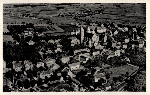 Ak Cham in de Opper-Palts, luchtfoto