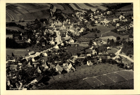 Postcard Ringschnait Biberach an der Riß Upper Swabia Württemberg, aerial photograph