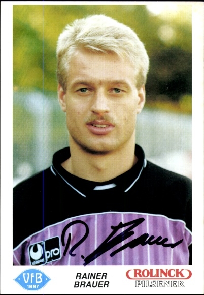 Autograph card footballer Rainer Brauer, VfB Oldenburg, autograph