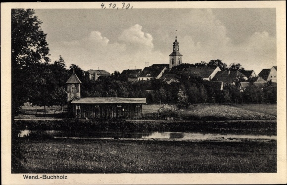 Postcard Wendisch Buchholz Märkisch Buchholz Dahme Spreewald, view of the town