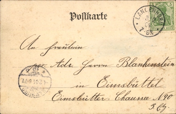 Postcard Hamburg Nord Langenhorn, Runges Café, Langenhorner Chaussee