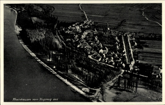 Postcard Rheinhausen im Breisgau, aerial photograph
