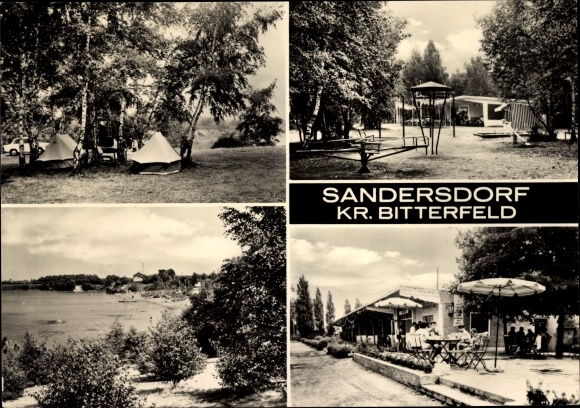 Ak Sandersdorf, zicht op camping, speeltuin, café
