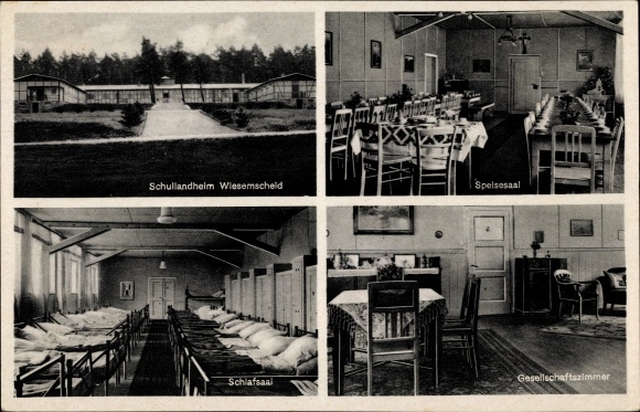 Postcard Wiesemscheid in Rhineland-Palatinate, school camp, dormitory, dining room