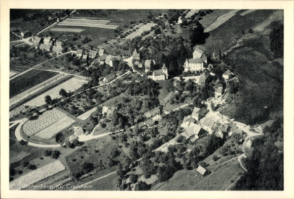 Postcard Reichenberg in Lower Franconia, aerial photograph