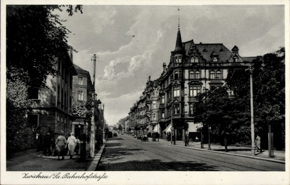 Ak Zwickau in Sachsen, Bahnhofstraße