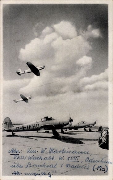 Postcard Arado Ar 96 B, fighter aircraft, German IFHD, Air Force