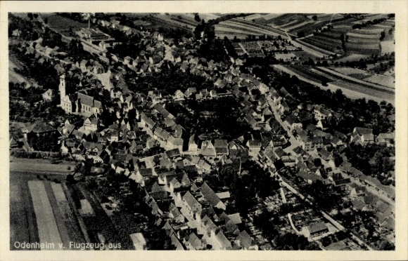 Postcard Odenheim Östringen in Kraichgau, aerial photograph