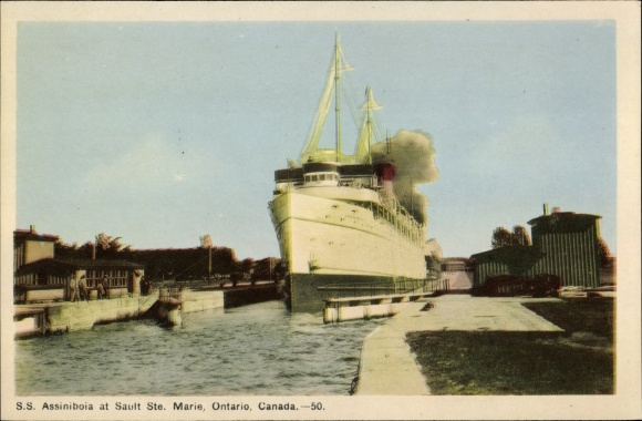 Ak Sault Sainte Marie Ontario Canada, SS Assiniboia, Canadian Pacific Ships, Soo Locks