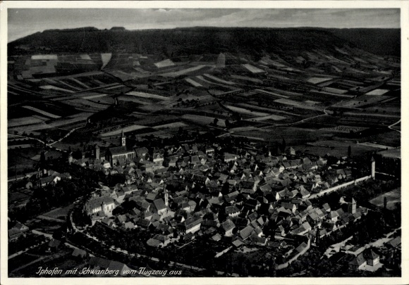 Postcard Iphofen in Lower Franconia, aerial photograph
