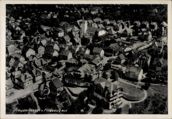 Postcard Freudenstadt in the Northern Black Forest, aerial photograph